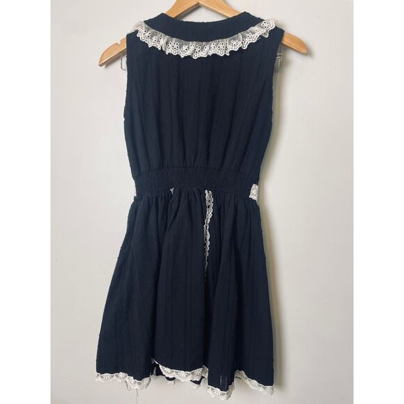 Women's Sleeveless Dress Lolita School Grl Gothic Wednesday Addams Size Small - Picture 7 of 12